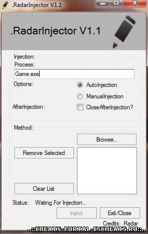 Инжектор RadarInjector V1.1 для warface