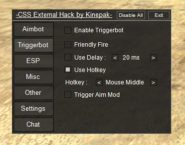 Новый Aim+Triggerbot для css v75